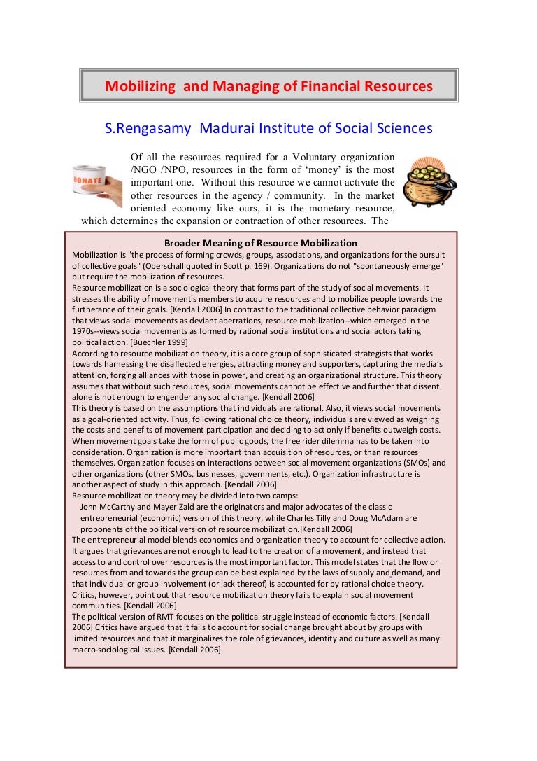 Mobilizing And Managing Of Resources For Ngos