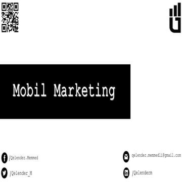 Mobil marketinq- Mobile Marketing