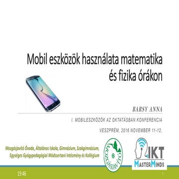 Mobil eszközök használata matematika és fizika órákon