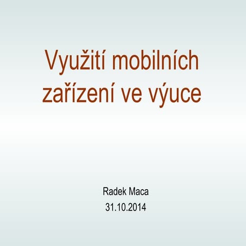 Mobilní zařízení ve výuce