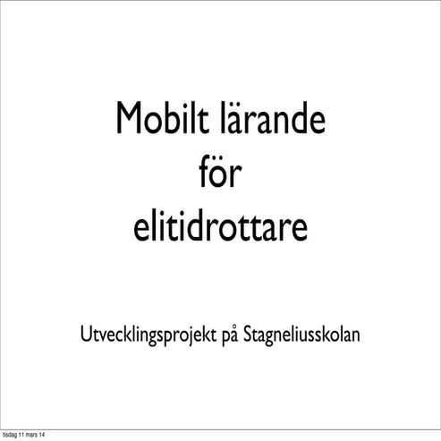 Mobilt lärande för elitidrottare