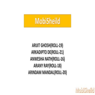 Mobisheild  sales promotion  presentation.