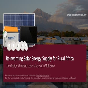 Design Thinking Case Study I: Mobisol — Reinventing Solar Energy  Supply for ...