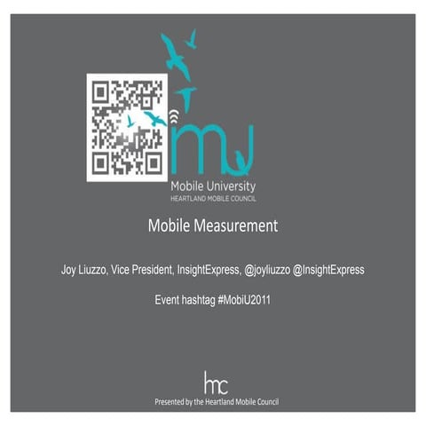 MobiU2011 - ANLT101 Mobile Measurement