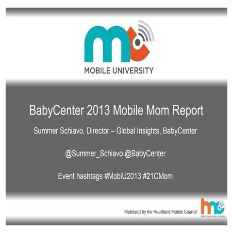 MobiU2013 Webinar: Mobile & Moms