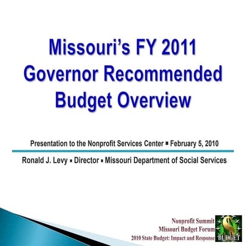 Mo Budget Forum 2010 Budget 2 5 10