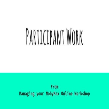 MobyMax Participant Work