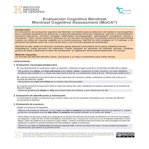 Moca test-spanish | PDF