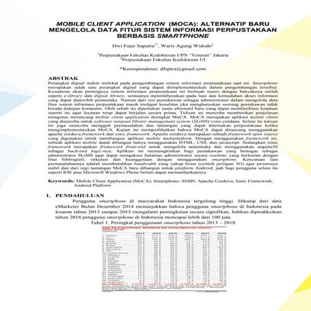 Mobile Client Application (MoCA) : alternatif baru mengelola data fitur siste...