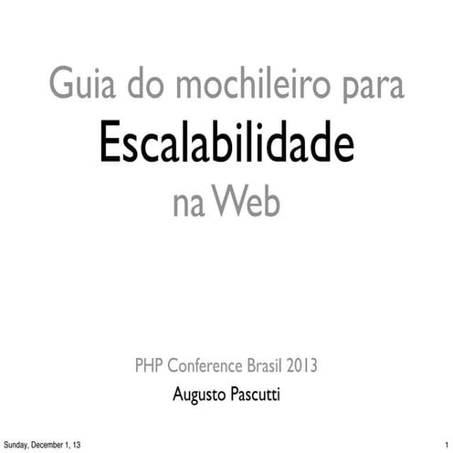 Guia do mochileiro para escalabilidade