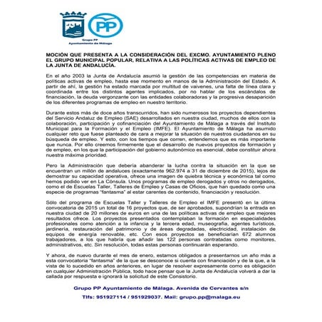 Moción empleo enero 2016