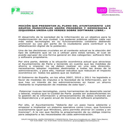 Mocion software libre