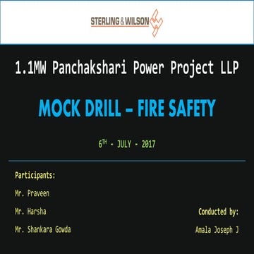 Mock & Fire Drill - Fire Safety