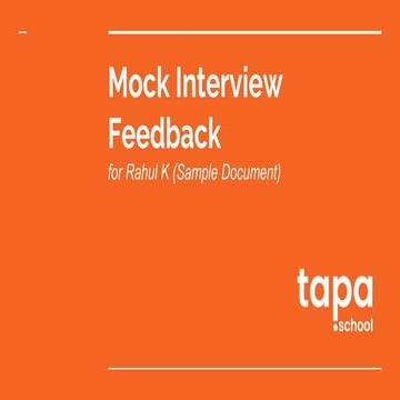Mock Interview - Sample Feedback by tapa.school (delete)
