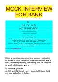 Mock interview for banking 
