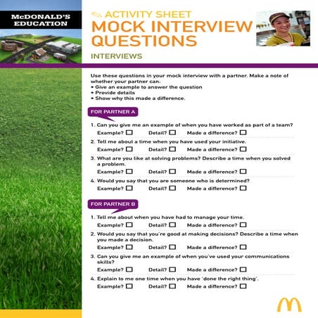 Mock interview questions
