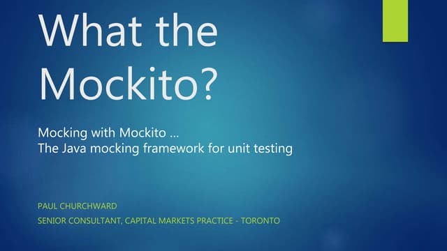 Mocking with Mockito