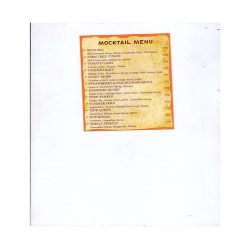 Mocktail menu | DOCX