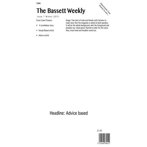 Mock up designs for school magazine