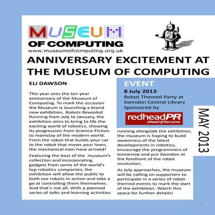 Museum of Computing Newsletter May 2013