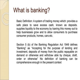 Introduction to banking