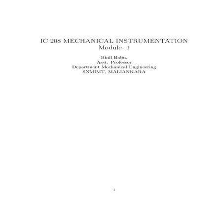 IC 208 MECHANICAL INSTRUMENTATION