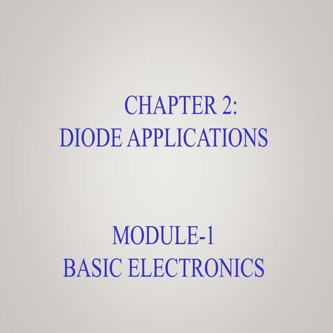 JUNCTION DIODE APPLICATIONS