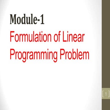 Operations Research- LPP formulation with examples | PPT