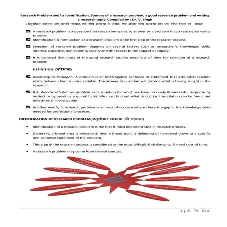 Research problem and its identification,source,statement | PDF