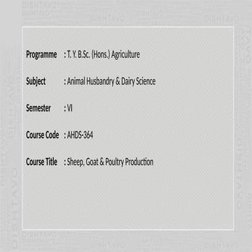 Mod. no. 3. Classification and study of Indigenous and exotic sheep breeds.pptx