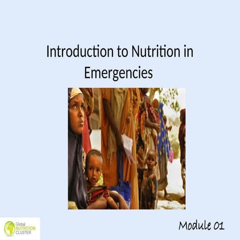 introduction to nutrition in emergencies