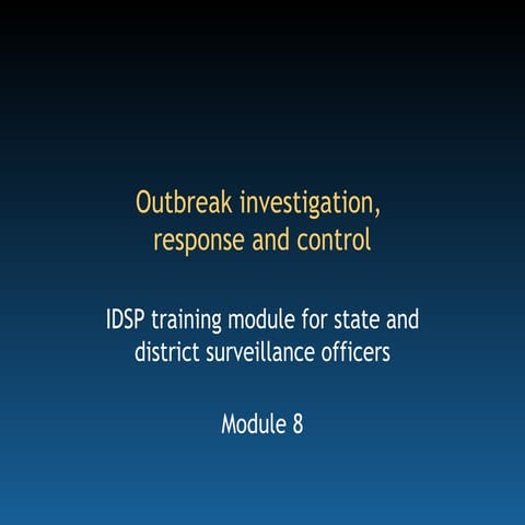 Outbreak investigation of epidemic diseases