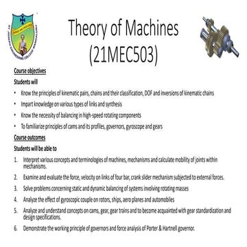 Theory Of Machines in Mechanical Engineering