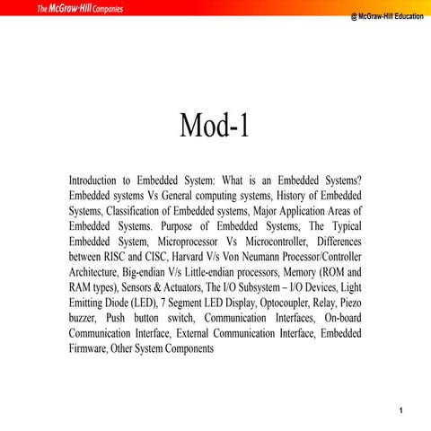 Ch 1 introduction to Embedded Systems (AY:2018-2019--> First Semester ...