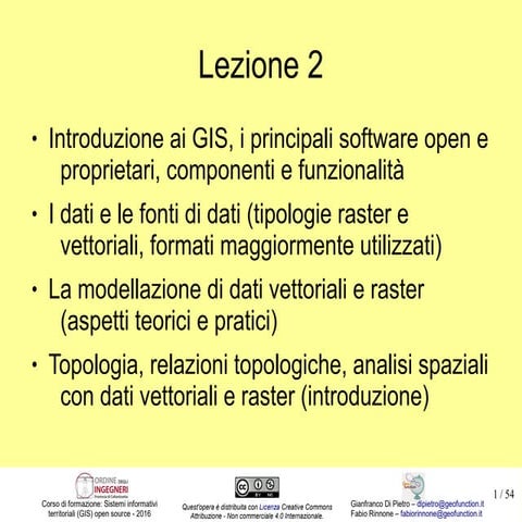 2. Teoria dei GIS e carte tematiche - Corso GIS ed. 2015