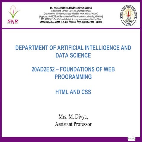 Foundations of Web Programming - Module 2 | PPT