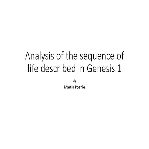 Analysis of the sequence of life described in Genesis 1