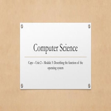 The Functions of the Operating System