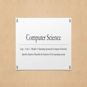 The Functions of the Operating System