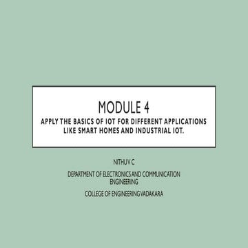 THE BASICS OF IOT FOR DIFFERENT APPLICATIONS LIKE SMART HOMES AND INDUSTRIAL ...