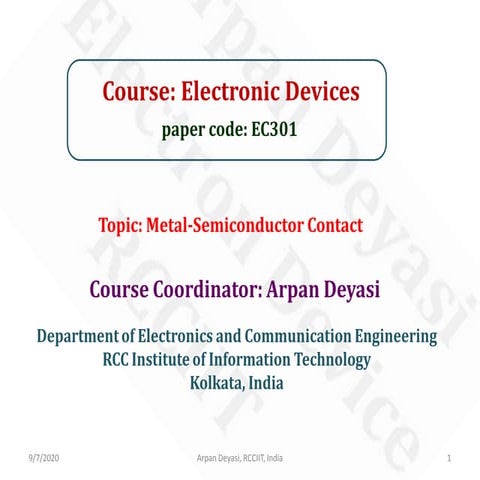 Metal-Semiconductor Contact