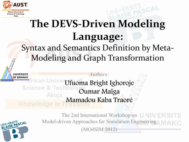 The DEVS-Driven Modeling Language: Syntax and Semantics Definition by Meta-Mo...
