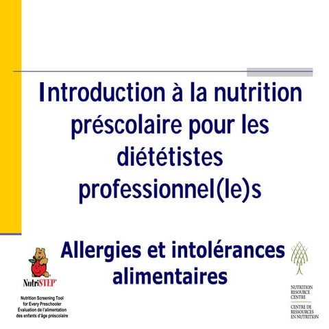 Module 5. Allergies et intolérances alimentaires