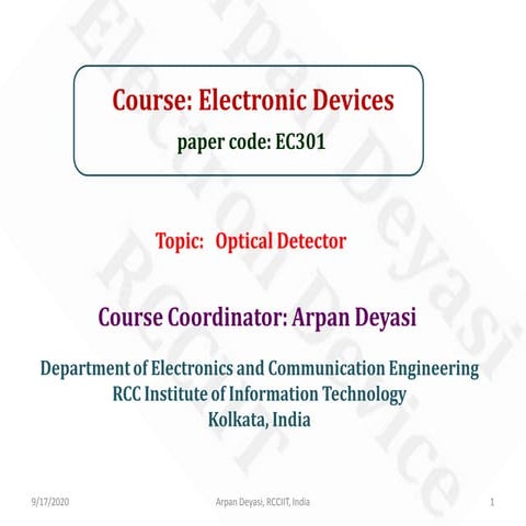 Foundation of Optical Detector