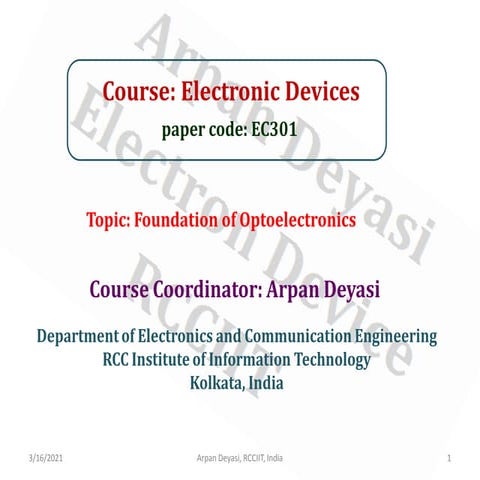 Foundation of Optoelectronics