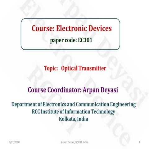 Foundation of optical transmitter