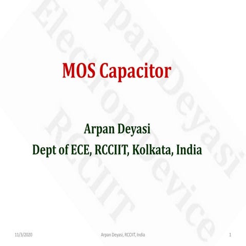 Foundation of MOS Capacitor