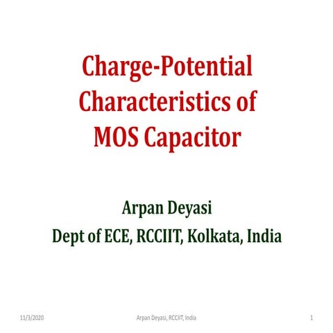 Q-V characteristics of MOS Capacitor