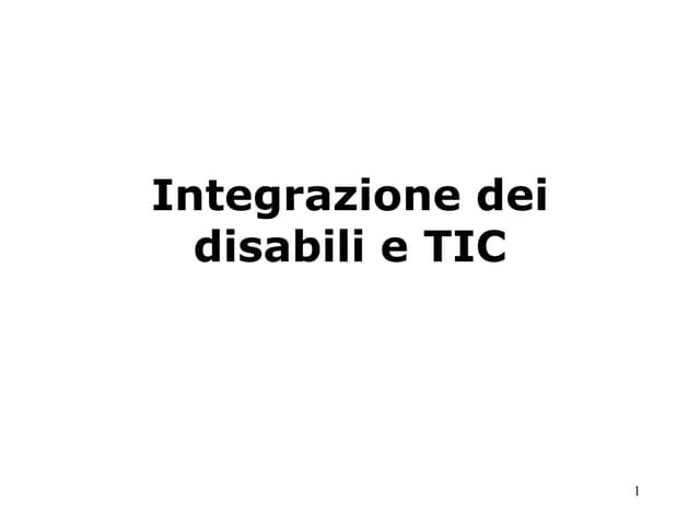 Mod 7 tic e disabili