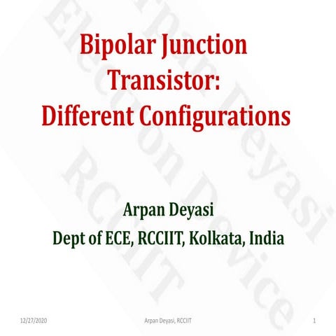Various configurations in BJT